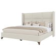 Savelle Square Upholstered Bed King Off White Performance Fabric