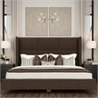 Savelle Square Upholstered Bed Queen Brown Performance Fabric