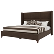 Savelle Square Upholstered Bed Queen Brown Performance Fabric