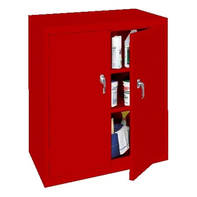 Steel Cabinets USA Counter High Cabinet in Red