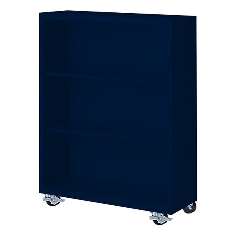 Steel Cabinets USA Mobile Bookcase in Navy