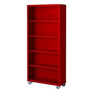 Steel Cabinets USA Mobile Bookcase in Red
