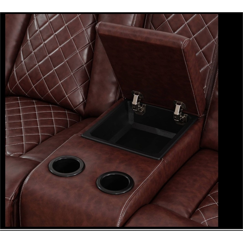 Star Home Living Breathing Leather 3-Piece Recliner Sofa Set in Brown