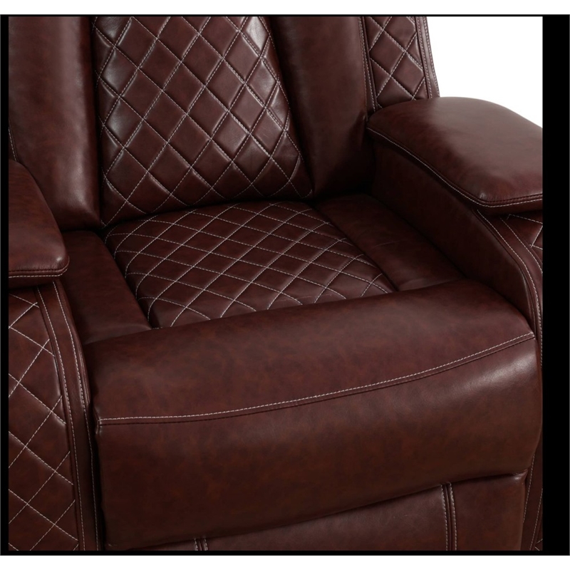 Star Home Living Breathing Leather 3-Piece Recliner Sofa Set in Brown