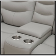 Star Home Living Breathing Leather/PVC 3-Piece Recliner Sofa Set in Light Gray