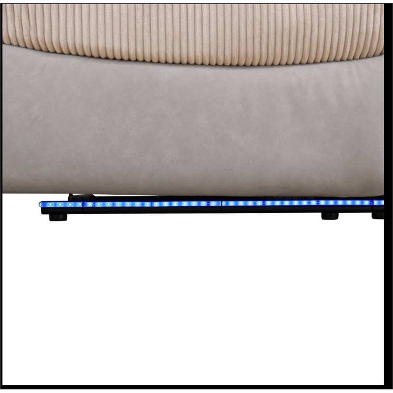 Star Home Living White/Gray Stripe Fabric and Technical Fabric Sofa Set