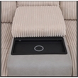 Star Home Living White/Gray Stripe Fabric and Technical Fabric Sofa Set