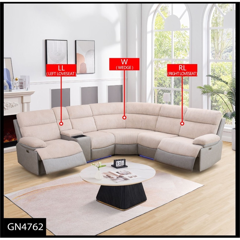 Star Home Living White/Gray Stripe Fabric and Technical Fabric Sofa Set