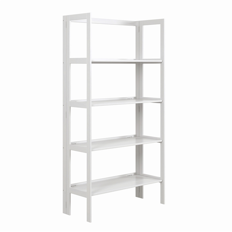 Jela Solid Wood 4 Shelf Folding Bookcase - White