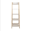 Jela Solid Wood Split 5 Shelf Ladder-Natural Legs-White Shelves