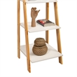 Jela Solid Wood Split 5 Shelf Ladder-Natural Legs-White Shelves