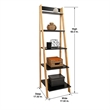 Jela Solid Wood Split 5 Shelf Ladder-Natural Legs-White Shelves