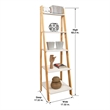 Jela Solid Wood Split 5 Shelf Ladder-Natural Legs-White Shelves