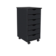 Jela Solid Wood 6 Drawer Roll Cart in Black