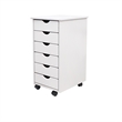 Jela Solid Wood 6 Drawer Roll Cart in White