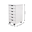 Jela Solid Wood 6 Drawer Roll Cart in White