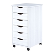 Jela Solid Wood 6 Drawer Roll Cart in White