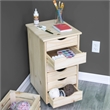 Jela Solid Wood 6 Drawer Roll Cart in Unfinished