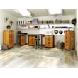Jela Solid Wood 6 Drawer Wide Roll Cart in Med Pine