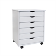 Jela Solid Wood 6 Drawer Wide Roll Cart in White
