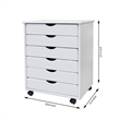 Jela Solid Wood 6 Drawer Wide Roll Cart in White