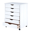 Jela Solid Wood 6 Drawer Wide Roll Cart in White