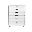 Jela Solid Wood 6 Drawer Wide Roll Cart in White