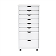 Jela Solid Wood 6+2 Drawer Wide Roll Cart in White