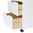Jela Solid Wood 6+2 Drawer Wide Roll Cart in White