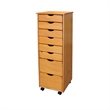 Jela Solid Wood 6+2 Drawer Roll Cart in Med Pine