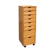 Jela Solid Wood 6+2 Drawer Roll Cart in Med Pine