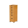 Jela Solid Wood 6+2 Drawer Roll Cart in Med Pine