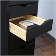 Jela Solid Wood 6+2 Drawer Roll Cart in Black