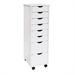 Jela Solid Wood 6+2 Drawer Roll Cart in White