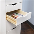 Jela Solid Wood 6+2 Drawer Roll Cart in White