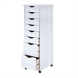 Jela Solid Wood 6+2 Drawer Roll Cart in White