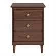 JELA Spencer 3 Drawer Nightstand in Walnut