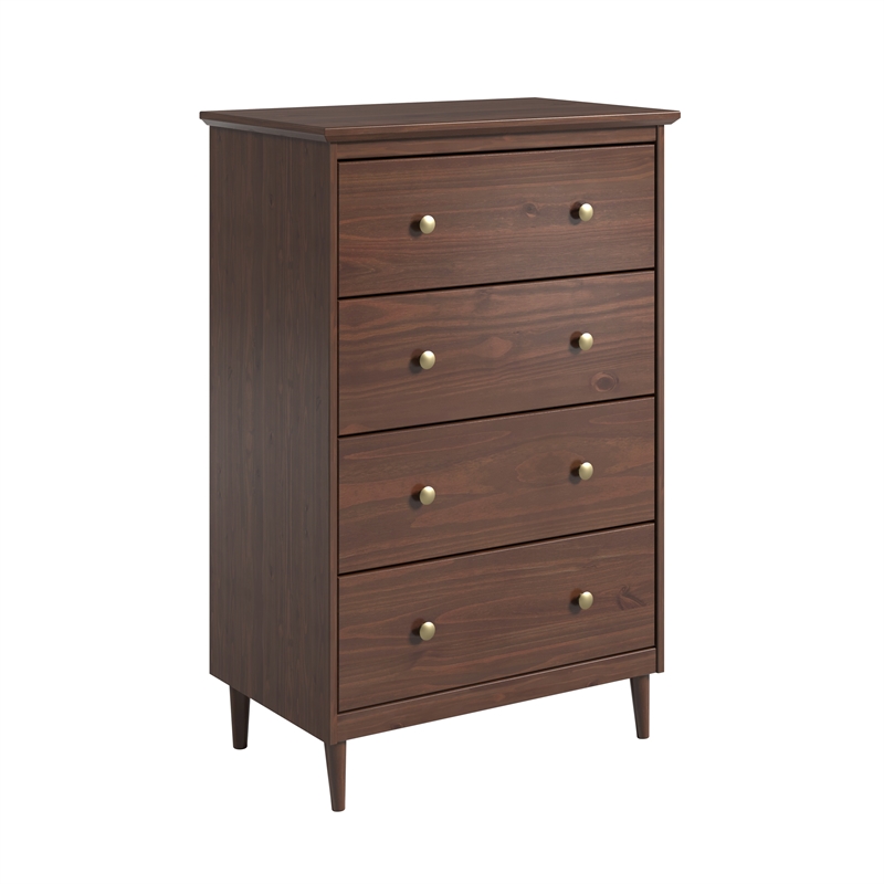 JELA Spencer 4 Drawer Dresser in Walnut