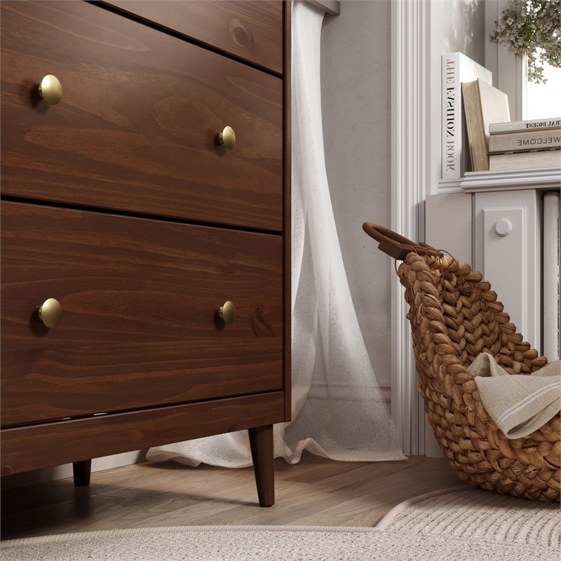 JELA Spencer 4 Drawer Dresser in Walnut