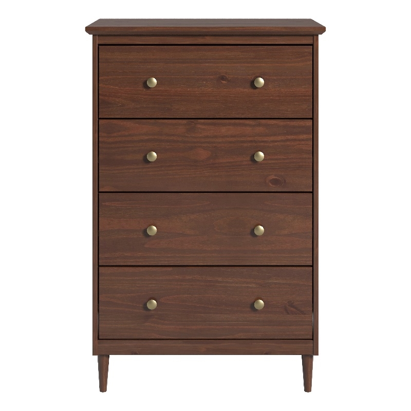 JELA Spencer 4 Drawer Dresser in Walnut