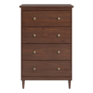 JELA Spencer 4 Drawer Dresser in Walnut