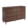 JELA Spencer 6 Drawer Dresser in Walnut