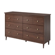 JELA Spencer 6 Drawer Dresser in Walnut