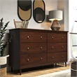 JELA Spencer 6 Drawer Dresser in Walnut