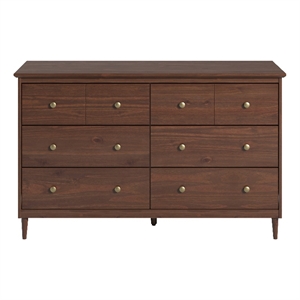 JELA Spencer 6 Drawer Dresser in Walnut