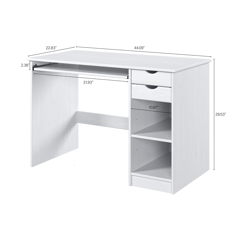 Jela 2 Drawer Desk in White