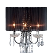 Table Lamp with Pleated Drum Shade and Crystal Droplets- Chrome