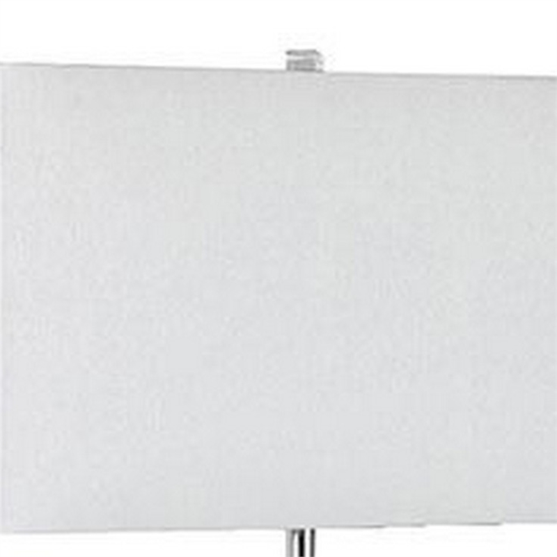 30 Inch Table Lamp- Acrylic Crystal- Rectangular Shade- Curved- Silver
