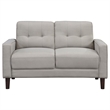 Bow 54 Inch Loveseat- Grid Tufted Back- Track Arms- Self Welt Trim- Beige