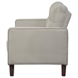 Bow 54 Inch Loveseat- Grid Tufted Back- Track Arms- Self Welt Trim- Beige
